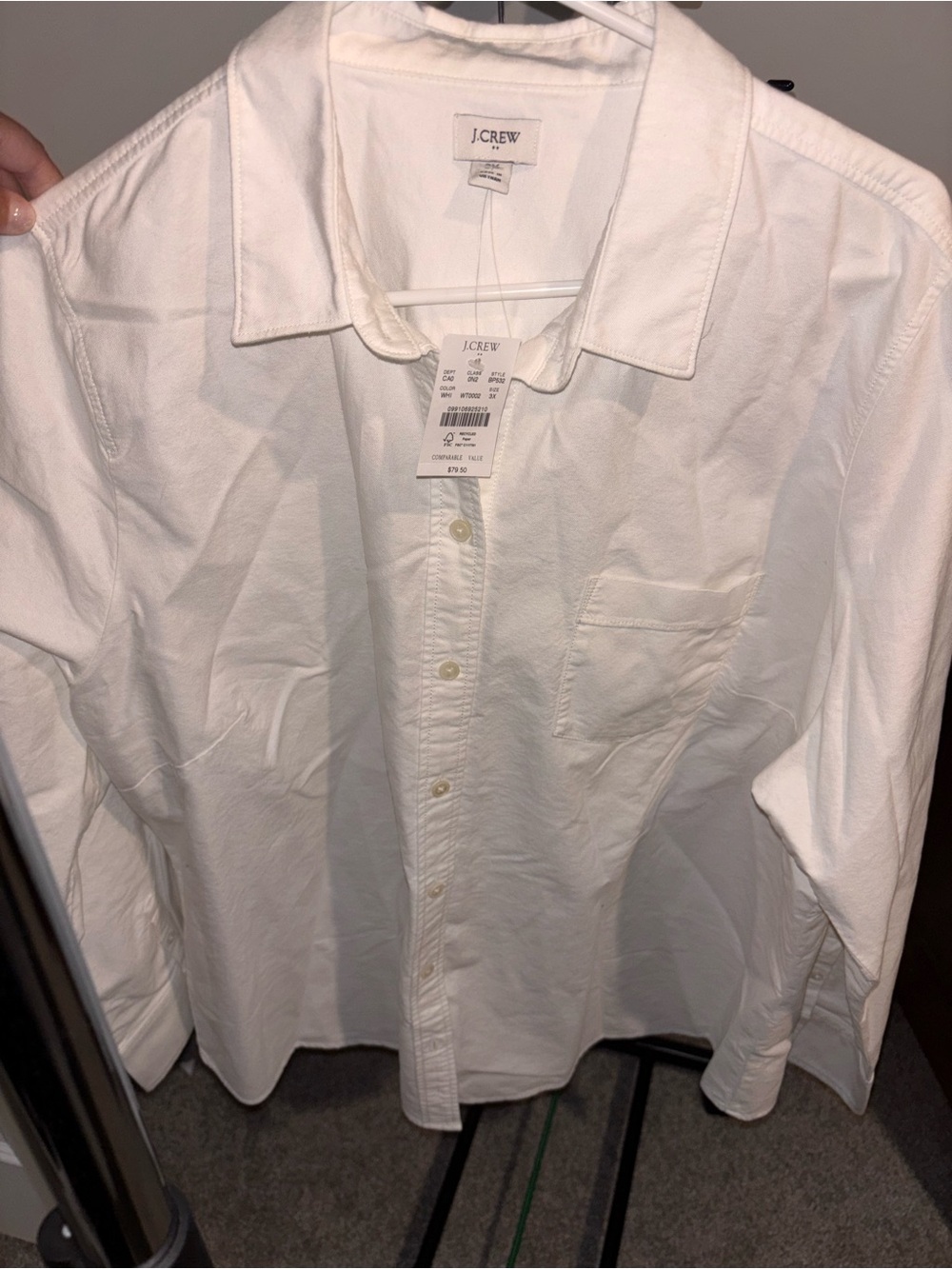 J. Crew White Cotton Button-Down Shirt women’s